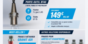Porte-outil BT40 & Fraises CNC Pierre disponibles immédiatement